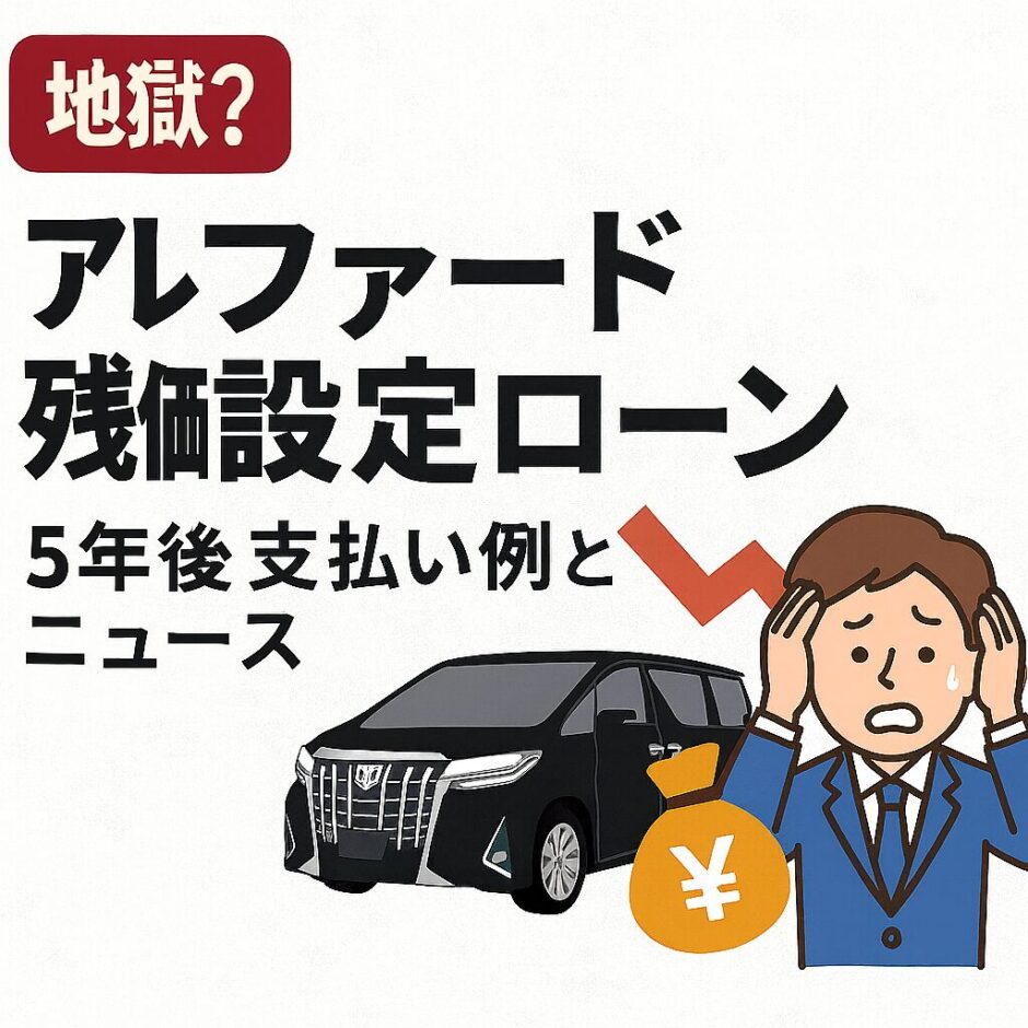 トヨタ アルファードの残価設定ローンの仕組みと後悔する理由を解説するブログ用アイキャッチ