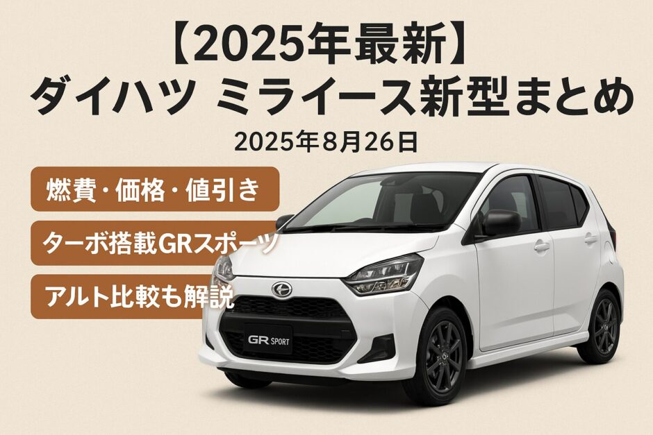alt="2025年最新 ダイハツ ミライース新型まとめ｜燃費・価格・ターボ搭載GRスポーツ・アルト比較解説"
