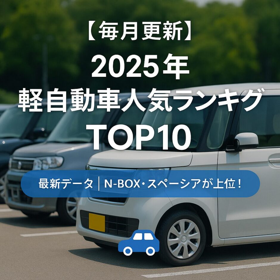2025年 軽自動車人気ランキングTOP10【毎月更新】最新データ｜N-BOX・スペーシアなど人気車種