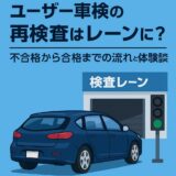 ユーザー車検の再検査レーンの流れと対応方法を解説するアイキャッチ画像