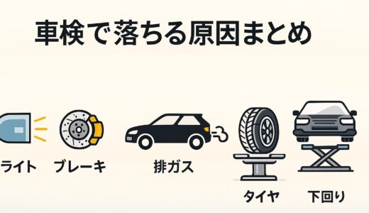 【2025年版】車検で落ちる原因まとめ｜ライト・ブレーキ・排ガス・タイヤ・下回り・細かい不合格ポイントまで徹底解説