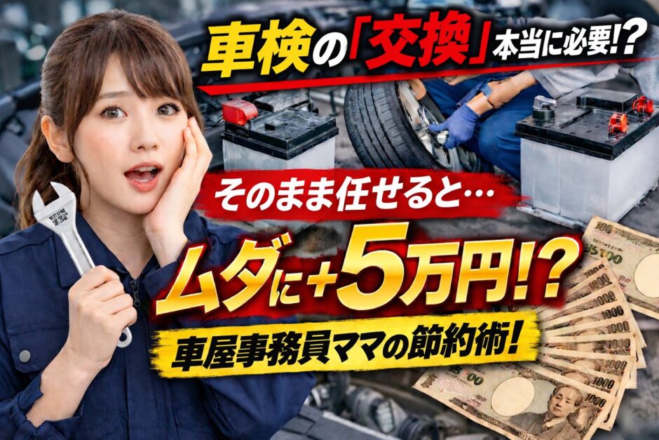 車検の交換は本当に必要？車屋事務員ママが5万円節約を解説するアイキャッチ画像