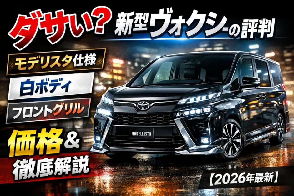 新型ヴォクシーはダサい？モデリスタ仕様や白ボディ・フロントグリルの評判を解説